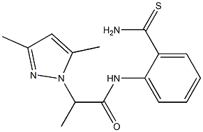 N-(2-carbamothioylphenyl)-2-(3,5-dimethyl-1H-pyrazol-1-yl)propanamide Struktur