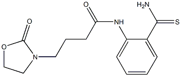 N-(2-carbamothioylphenyl)-4-(2-oxo-1,3-oxazolidin-3-yl)butanamide Struktur