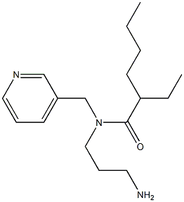 N-(3-aminopropyl)-2-ethyl-N-(pyridin-3-ylmethyl)hexanamide Struktur