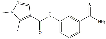 N-(3-carbamothioylphenyl)-1,5-dimethyl-1H-pyrazole-4-carboxamide Struktur