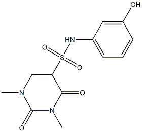 N-(3-hydroxyphenyl)-1,3-dimethyl-2,4-dioxo-1,2,3,4-tetrahydropyrimidine-5-sulfonamide Struktur