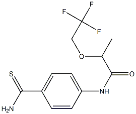 N-(4-carbamothioylphenyl)-2-(2,2,2-trifluoroethoxy)propanamide Struktur