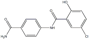 N-(4-carbamoylphenyl)-5-chloro-2-hydroxybenzamide Struktur