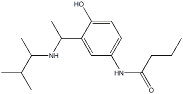 N-(4-hydroxy-3-{1-[(3-methylbutan-2-yl)amino]ethyl}phenyl)butanamide Struktur