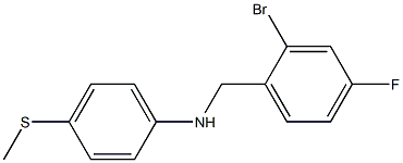 N-[(2-bromo-4-fluorophenyl)methyl]-4-(methylsulfanyl)aniline Struktur