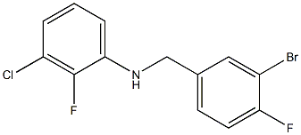 N-[(3-bromo-4-fluorophenyl)methyl]-3-chloro-2-fluoroaniline Struktur