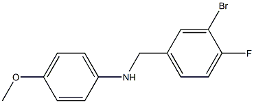 N-[(3-bromo-4-fluorophenyl)methyl]-4-methoxyaniline Struktur