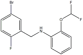 N-[(5-bromo-2-fluorophenyl)methyl]-2-(difluoromethoxy)aniline Struktur