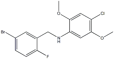 N-[(5-bromo-2-fluorophenyl)methyl]-4-chloro-2,5-dimethoxyaniline Struktur