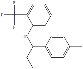 N-[1-(4-methylphenyl)propyl]-2-(trifluoromethyl)aniline Struktur