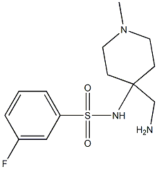 N-[4-(aminomethyl)-1-methylpiperidin-4-yl]-3-fluorobenzene-1-sulfonamide Struktur