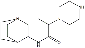 N-{1-azabicyclo[2.2.2]octan-3-yl}-2-(piperazin-1-yl)propanamide Struktur