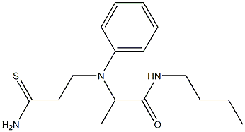 N-butyl-2-[(2-carbamothioylethyl)(phenyl)amino]propanamide Struktur