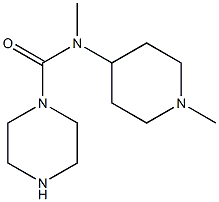 N-methyl-N-(1-methylpiperidin-4-yl)piperazine-1-carboxamide Struktur