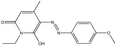 2(1H)-Pyridinone,  1-ethyl-6-hydroxy-5-[2-(4-methoxyphenyl)diazenyl]-4-methyl- Struktur