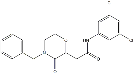 2-(4-benzyl-3-oxo-2-morpholinyl)-N-(3,5-dichlorophenyl)acetamide Struktur