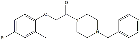 2-(4-benzyl-1-piperazinyl)-2-oxoethyl 4-bromo-2-methylphenyl ether Struktur