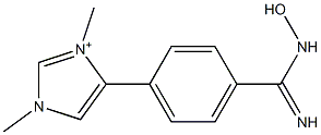 4-{4-[(hydroxyamino)(imino)methyl]phenyl}-1,3-dimethyl-1H-imidazol-3-ium Struktur