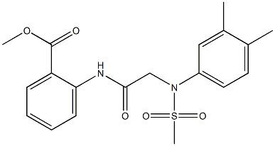 methyl 2-({[3,4-dimethyl(methylsulfonyl)anilino]acetyl}amino)benzoate Struktur