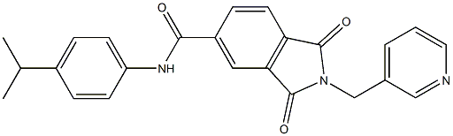 N-(4-isopropylphenyl)-1,3-dioxo-2-(3-pyridinylmethyl)-5-isoindolinecarboxamide Struktur