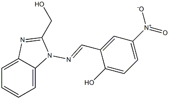 2-({[2-(hydroxymethyl)-1H-benzimidazol-1-yl]imino}methyl)-4-nitrophenol Struktur