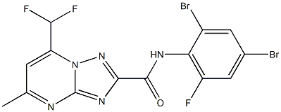 N-(2,4-dibromo-6-fluorophenyl)-7-(difluoromethyl)-5-methyl[1,2,4]triazolo[1,5-a]pyrimidine-2-carboxamide Struktur