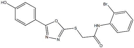 N-(2-bromophenyl)-2-{[5-(4-hydroxyphenyl)-1,3,4-oxadiazol-2-yl]sulfanyl}acetamide Struktur