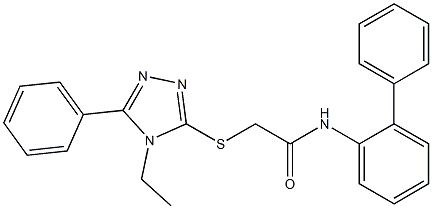 N-[1,1'-biphenyl]-2-yl-2-[(4-ethyl-5-phenyl-4H-1,2,4-triazol-3-yl)sulfanyl]acetamide Struktur