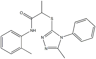 N-(2-methylphenyl)-2-[(5-methyl-4-phenyl-4H-1,2,4-triazol-3-yl)sulfanyl]propanamide Struktur