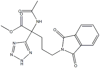 methyl 2-(acetylamino)-5-(1,3-dioxo-1,3-dihydro-2H-isoindol-2-yl)-2-(2H-tetraazol-5-yl)pentanoate Struktur