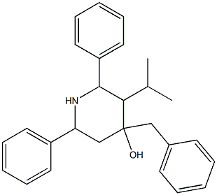 4-benzyl-3-isopropyl-2,6-diphenyl-4-piperidinol Struktur