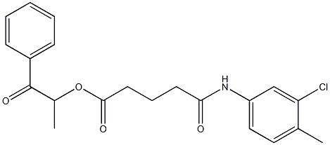 1-methyl-2-oxo-2-phenylethyl 5-(3-chloro-4-methylanilino)-5-oxopentanoate Struktur