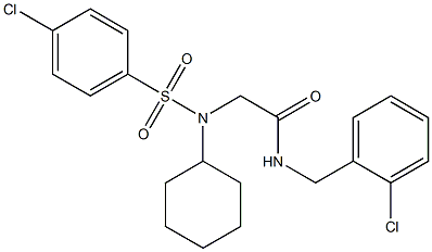 N-(2-chlorobenzyl)-2-[[(4-chlorophenyl)sulfonyl](cyclohexyl)amino]acetamide Struktur