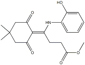 methyl 4-(4,4-dimethyl-2,6-dioxocyclohexylidene)-4-(2-hydroxyanilino)butanoate Struktur