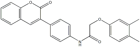 2-(3,4-dimethylphenoxy)-N-[4-(2-oxo-2H-chromen-3-yl)phenyl]acetamide Struktur