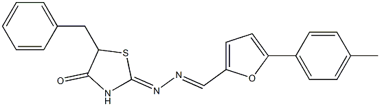 5-(4-methylphenyl)-2-furaldehyde (5-benzyl-4-oxo-1,3-thiazolidin-2-ylidene)hydrazone Struktur