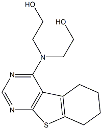 2-[(2-hydroxyethyl)(5,6,7,8-tetrahydro[1]benzothieno[2,3-d]pyrimidin-4-yl)amino]ethanol Struktur