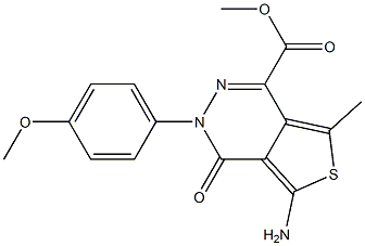 methyl 5-amino-3-(4-methoxyphenyl)-7-methyl-4-oxo-3,4-dihydrothieno[3,4-d]pyridazine-1-carboxylate Struktur