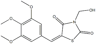 3-(hydroxymethyl)-5-(3,4,5-trimethoxybenzylidene)-1,3-thiazolidine-2,4-dione Struktur