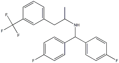 N-[bis(4-fluorophenyl)methyl]-N-{1-methyl-2-[3-(trifluoromethyl)phenyl]ethyl}amine Struktur