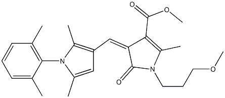 methyl 4-{[1-(2,6-dimethylphenyl)-2,5-dimethyl-1H-pyrrol-3-yl]methylene}-1-(3-methoxypropyl)-2-methyl-5-oxo-4,5-dihydro-1H-pyrrole-3-carboxylate Struktur