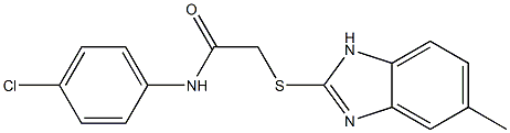 N-(4-chlorophenyl)-2-[(5-methyl-1H-benzimidazol-2-yl)sulfanyl]acetamide Struktur