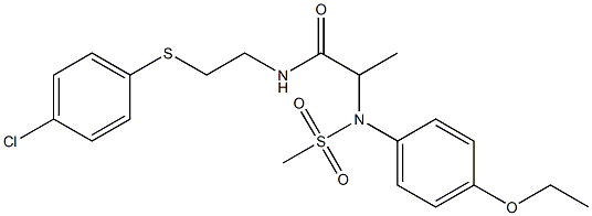 N-{2-[(4-chlorophenyl)sulfanyl]ethyl}-2-[4-ethoxy(methylsulfonyl)anilino]propanamide Struktur