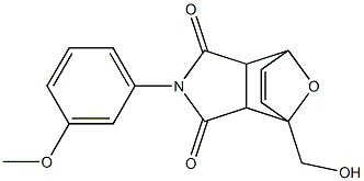 1-(hydroxymethyl)-4-(3-methoxyphenyl)-10-oxa-4-azatricyclo[5.2.1.0~2,6~]dec-8-ene-3,5-dione Struktur