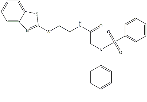 N-[2-(1,3-benzothiazol-2-ylsulfanyl)ethyl]-2-[4-methyl(phenylsulfonyl)anilino]acetamide Struktur