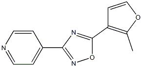 4-[5-(2-methyl-3-furyl)-1,2,4-oxadiazol-3-yl]pyridine Struktur