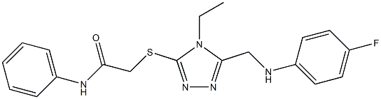 2-({4-ethyl-5-[(4-fluoroanilino)methyl]-4H-1,2,4-triazol-3-yl}sulfanyl)-N-phenylacetamide Struktur