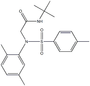 N-(tert-butyl)-2-{2,5-dimethyl[(4-methylphenyl)sulfonyl]anilino}acetamide Struktur