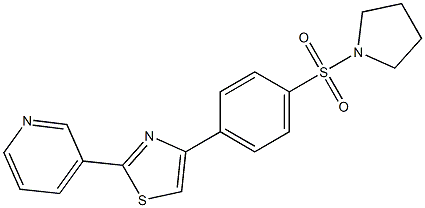 3-{4-[4-(1-pyrrolidinylsulfonyl)phenyl]-1,3-thiazol-2-yl}pyridine Struktur