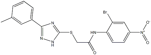 N-{2-bromo-4-nitrophenyl}-2-{[3-(3-methylphenyl)-1H-1,2,4-triazol-5-yl]sulfanyl}acetamide Struktur